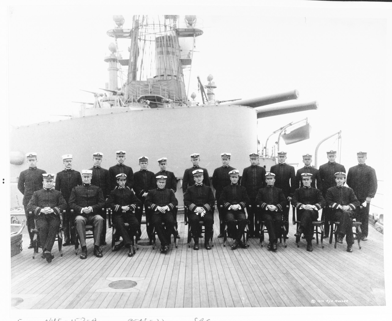 USS MICHIGAN (BB-27) officers, circa 1910.