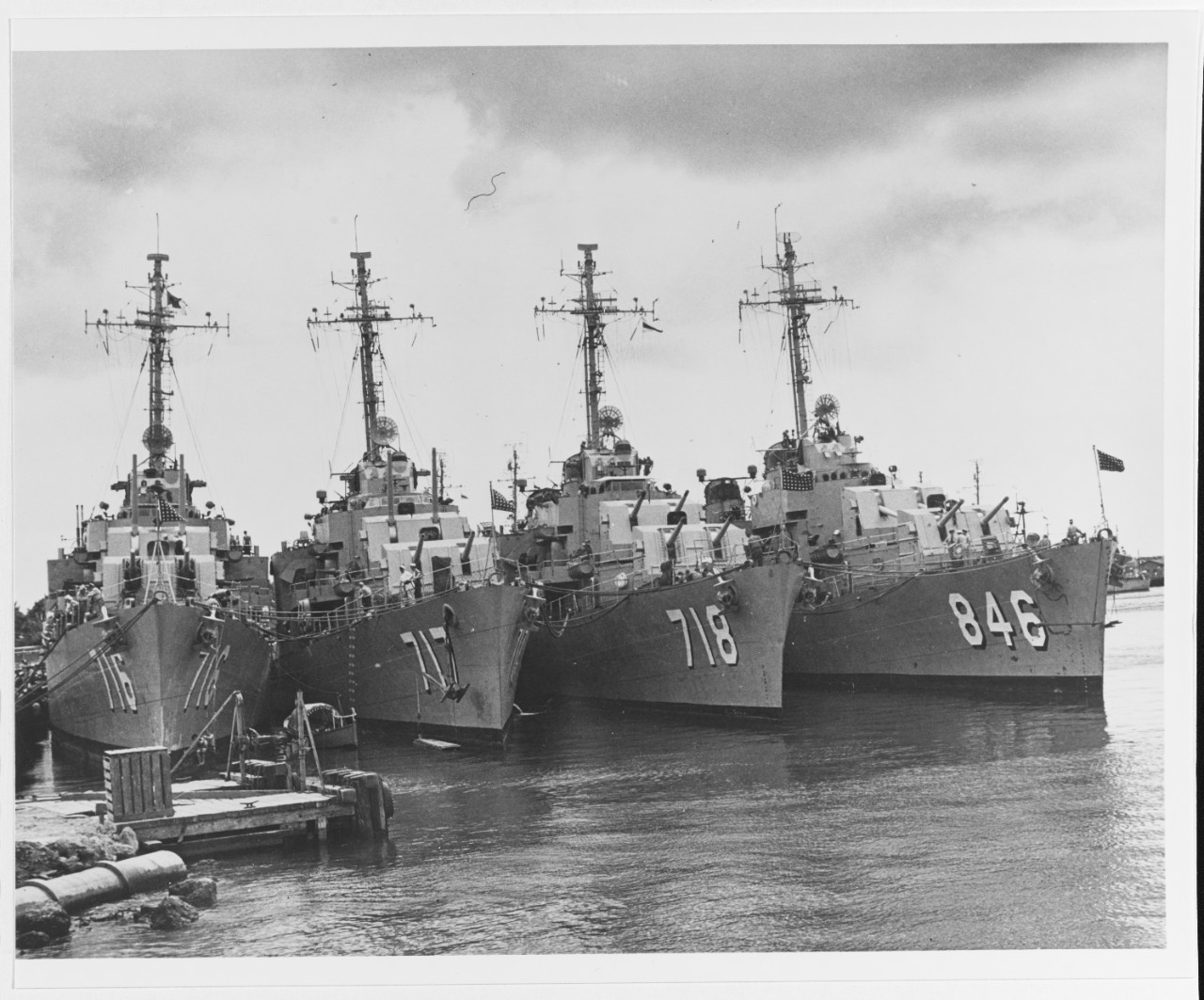 USS WILTSIE (DD-716), USS THEODORE E. CHANDLER (DD-717), USS HAMNER (DD-718), and USS OZBOURN (DD-846)