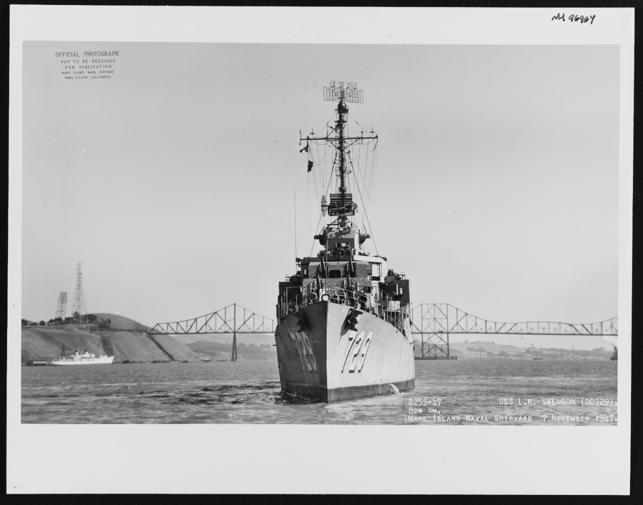 Photo #: NH 96964  USS Lyman K. Swenson (DD-729)