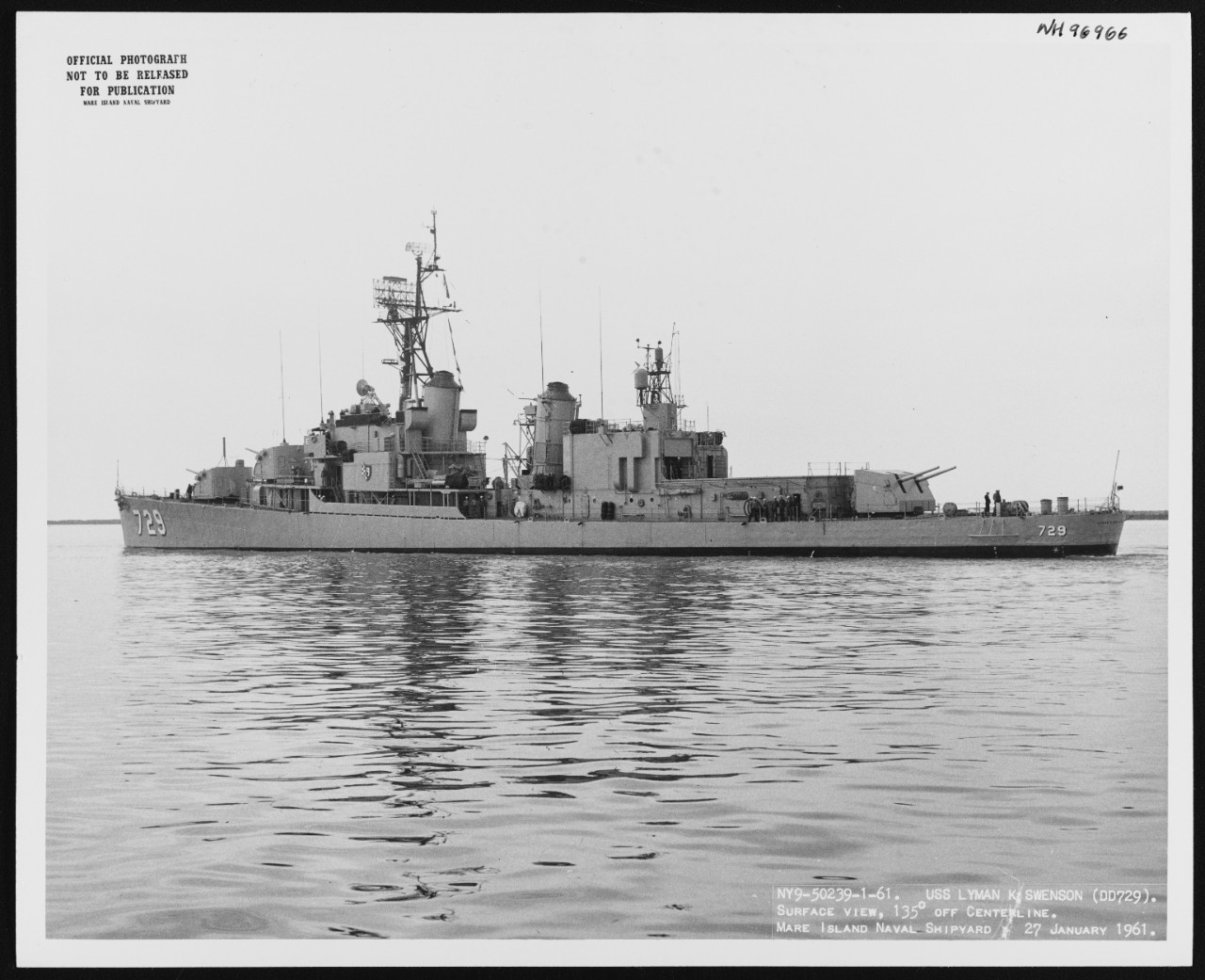 Photo #: NH 96966  USS Lyman K. Swenson (DD-729)