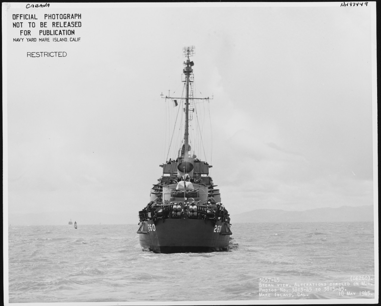Photo #: NH 97449  USS Cabana (DE-260)