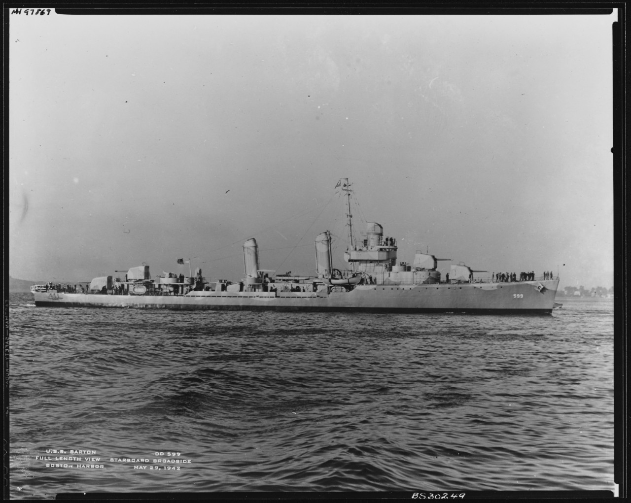Photo #: NH 97869  USS Barton (DD-599)