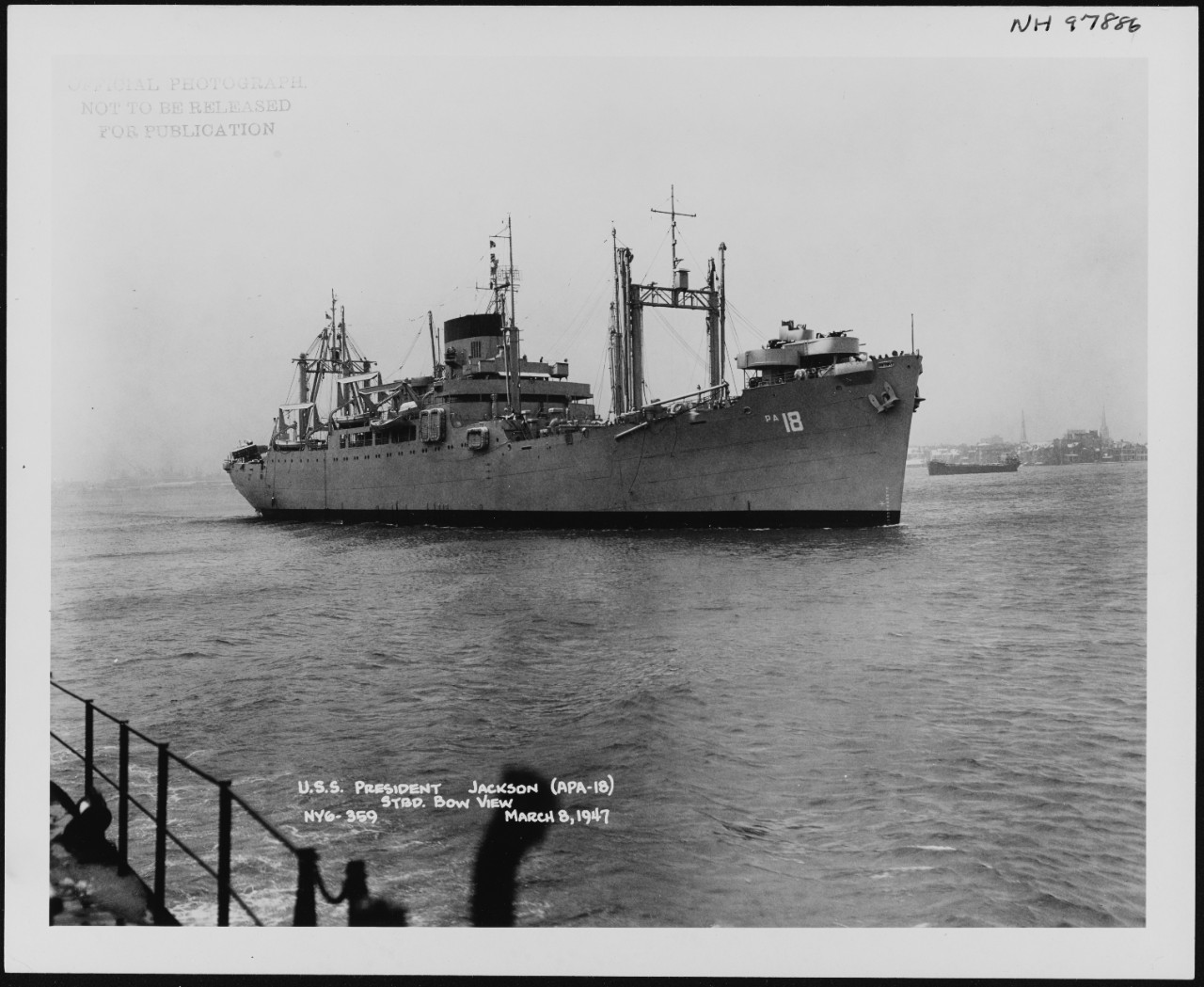 Photo #: NH 97886  USS President Jackson (APA-18)