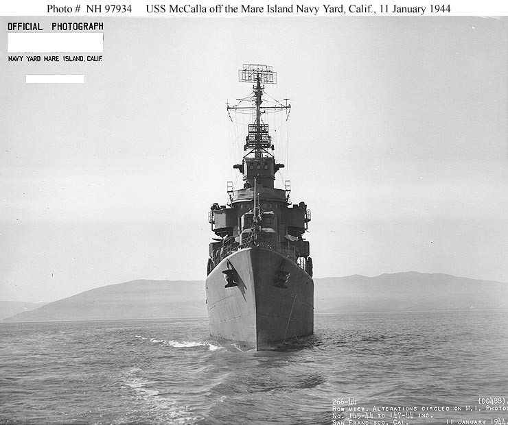 Photo #: NH 97934  USS McCalla (DD-488)