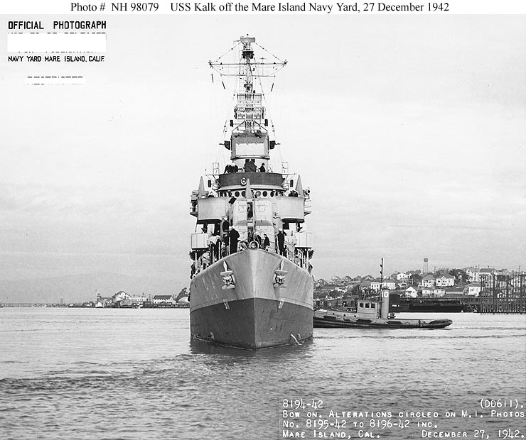 Photo #: NH 98079  USS Kalk (DD-611)