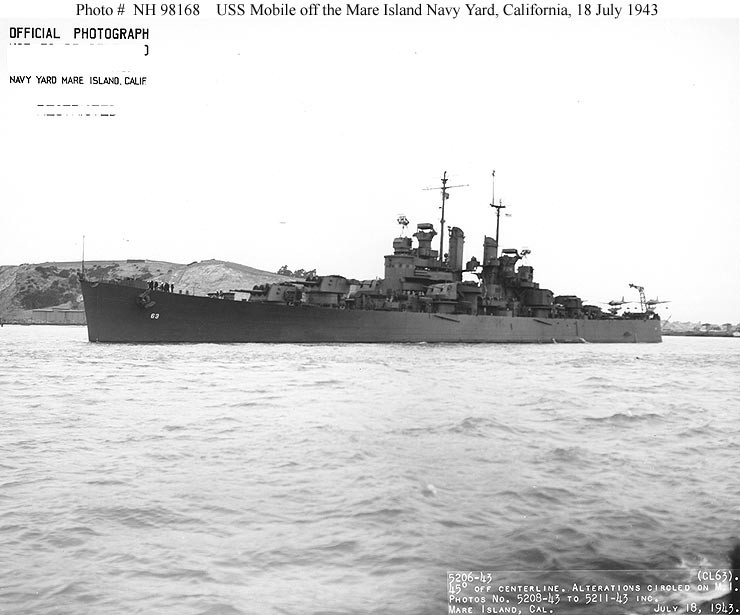 Photo #: NH 98168  USS Mobile (CL-63)