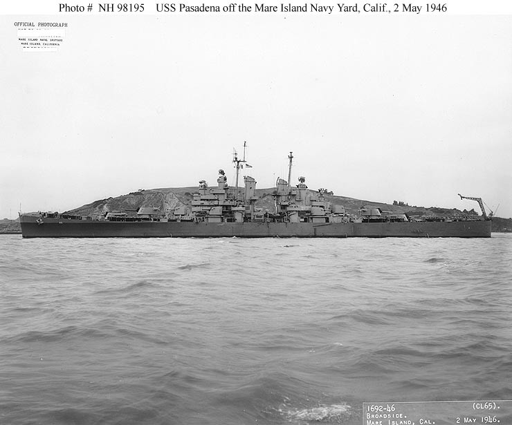 Photo #: NH 98195  USS Pasadena (CL-65)
