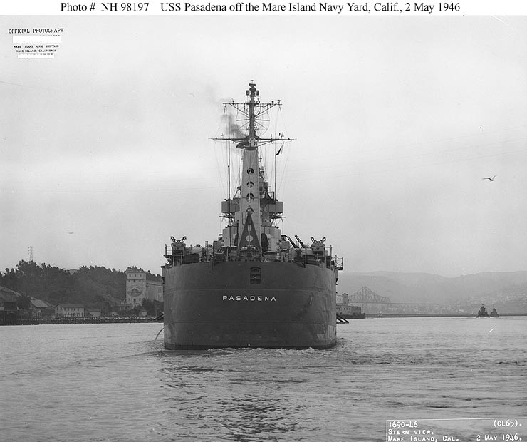Photo #: NH 98197  USS Pasadena (CL-65)