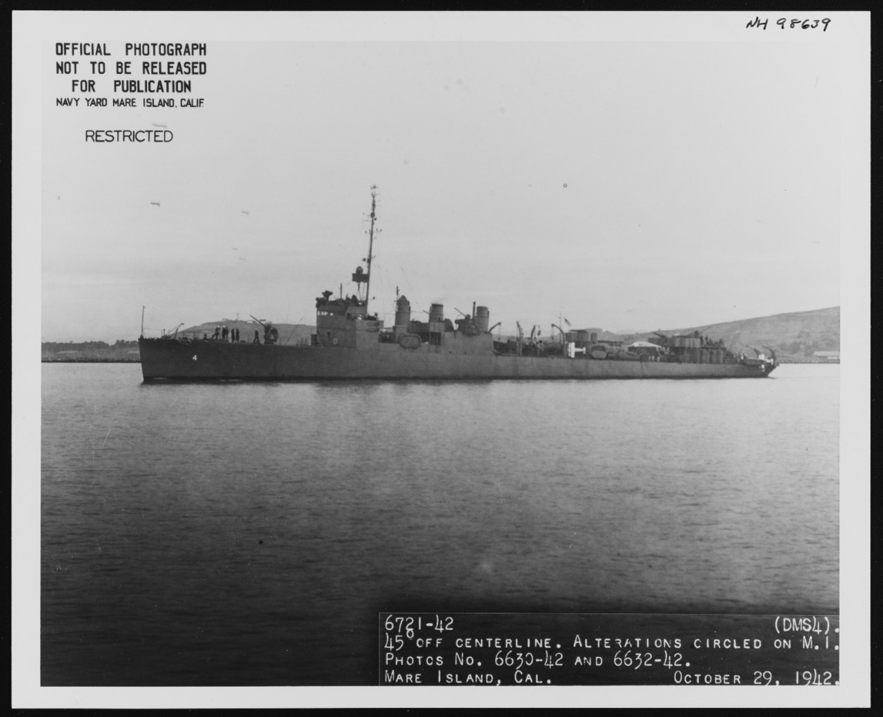 Photo #: NH 98639  USS Elliot (DMS-4)