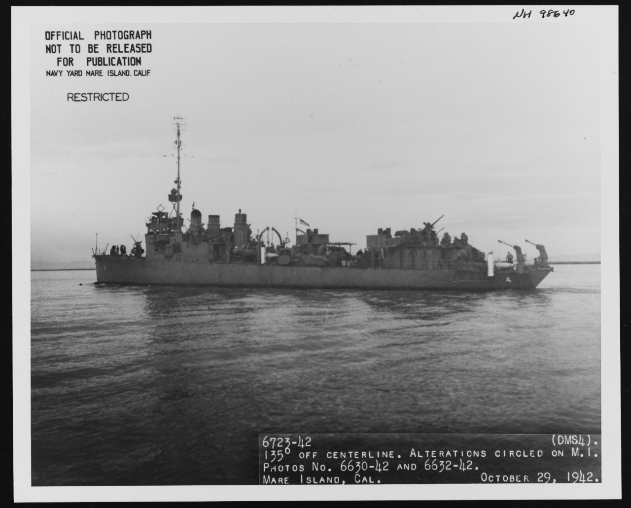 Photo #: NH 98640  USS Elliot (DMS-4)