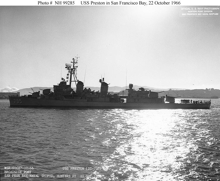 Photo #: NH 99285  USS Preston