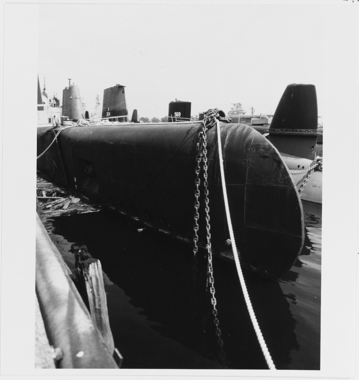 USS BLENNY (SS-324), USS ALBACORE (AGSS-569) Submarines at the Philadelphia Naval Base, October 1978.