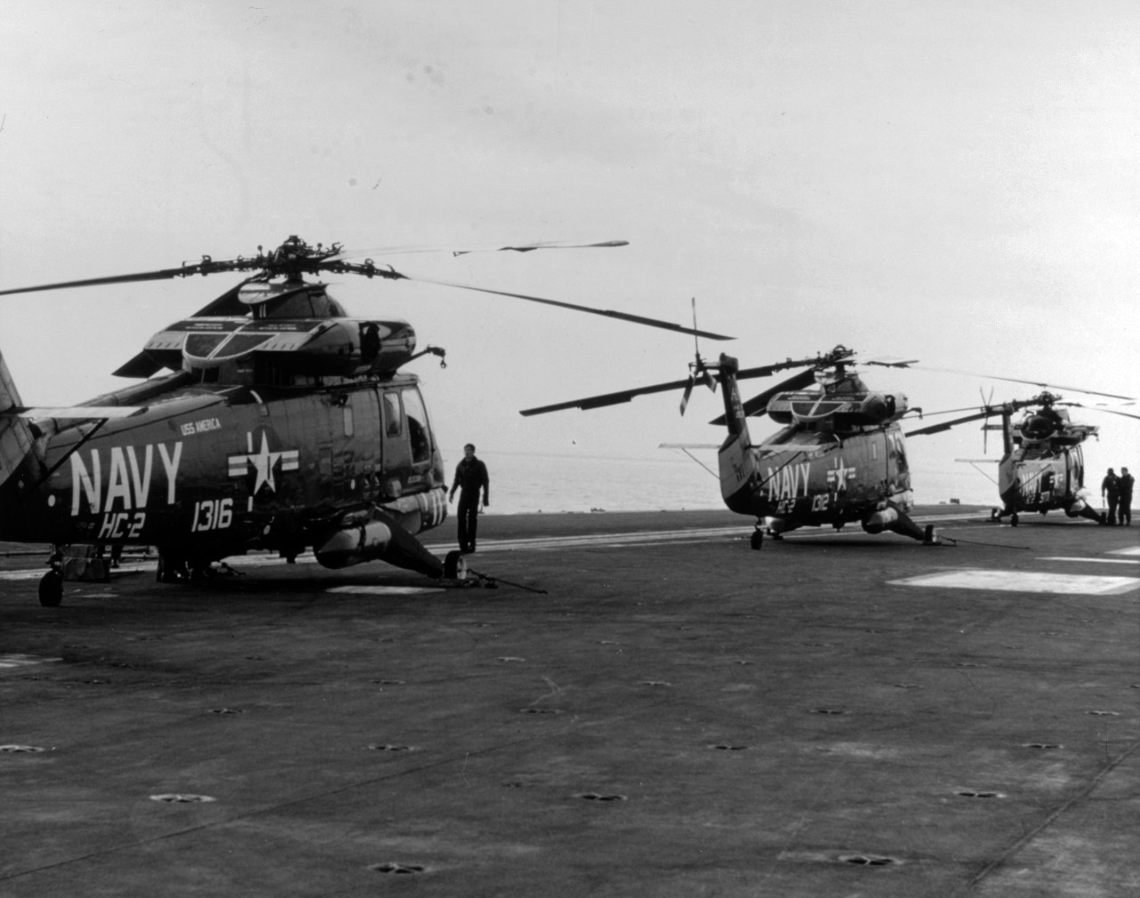Seasprite Helicopters Aboard USS AMERICA (CVA-66)