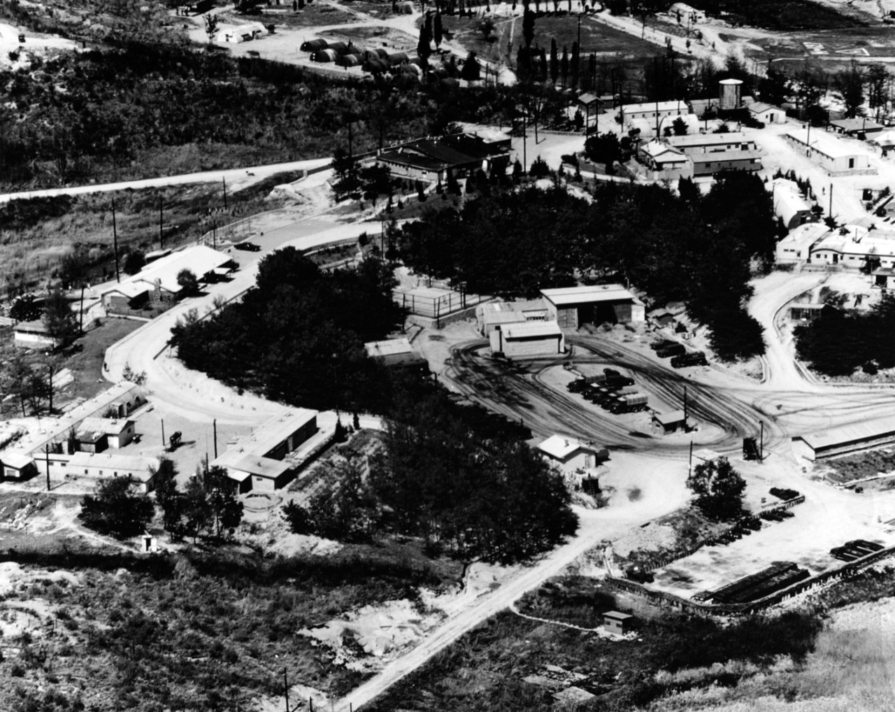 An aerial view of the United Nations Advance Camp at Panmunjom, Korea.
