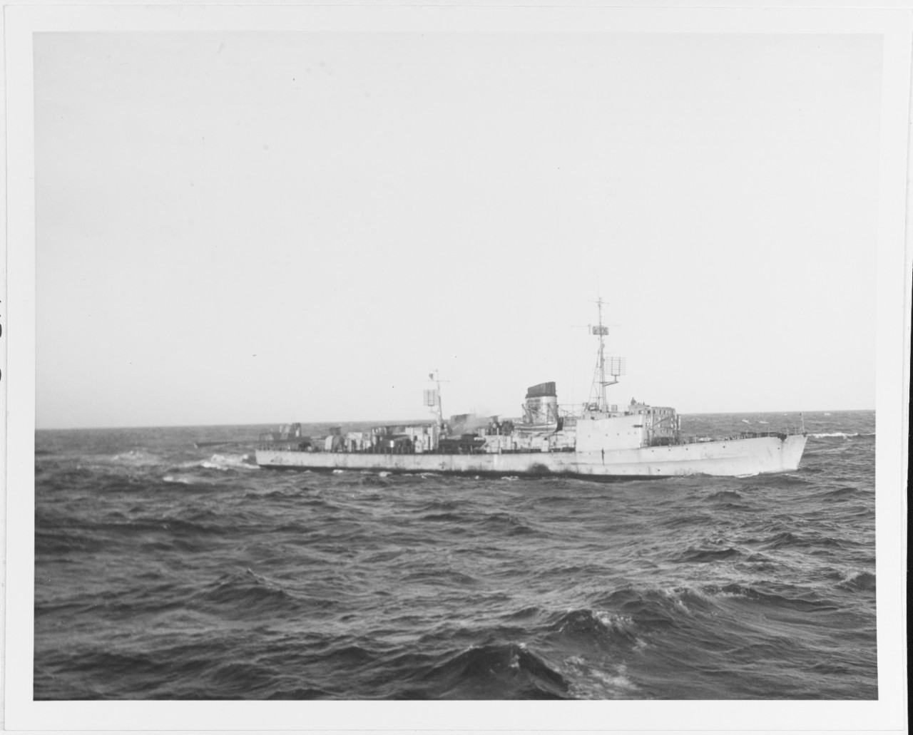 German Torpedo Boat (Probably T-21) at sea, July 2, 1946, to be scuttled in the North Sea with a load of German poison gas