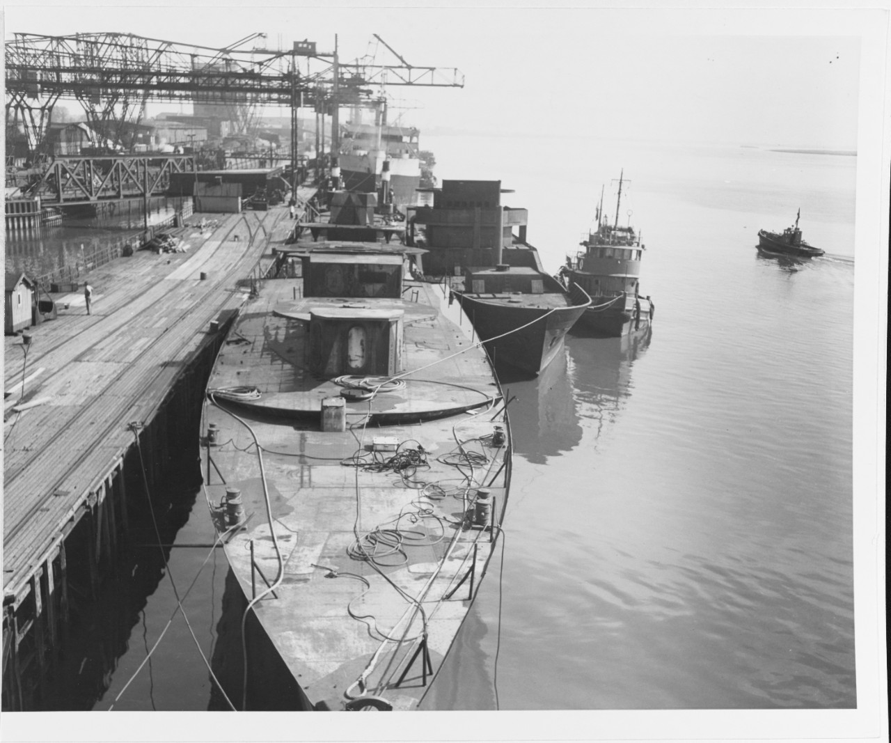 Ex-German ships at the Midgard docks of the Nordenham Sub Port of the 17th major port command, July 2, 1946
