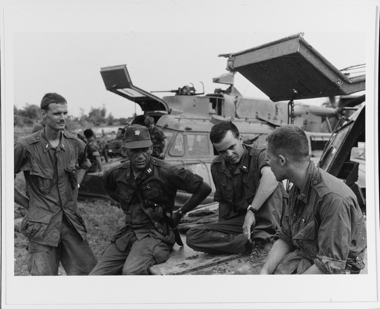 Mapping plans for the day's operation against the Viet Cong