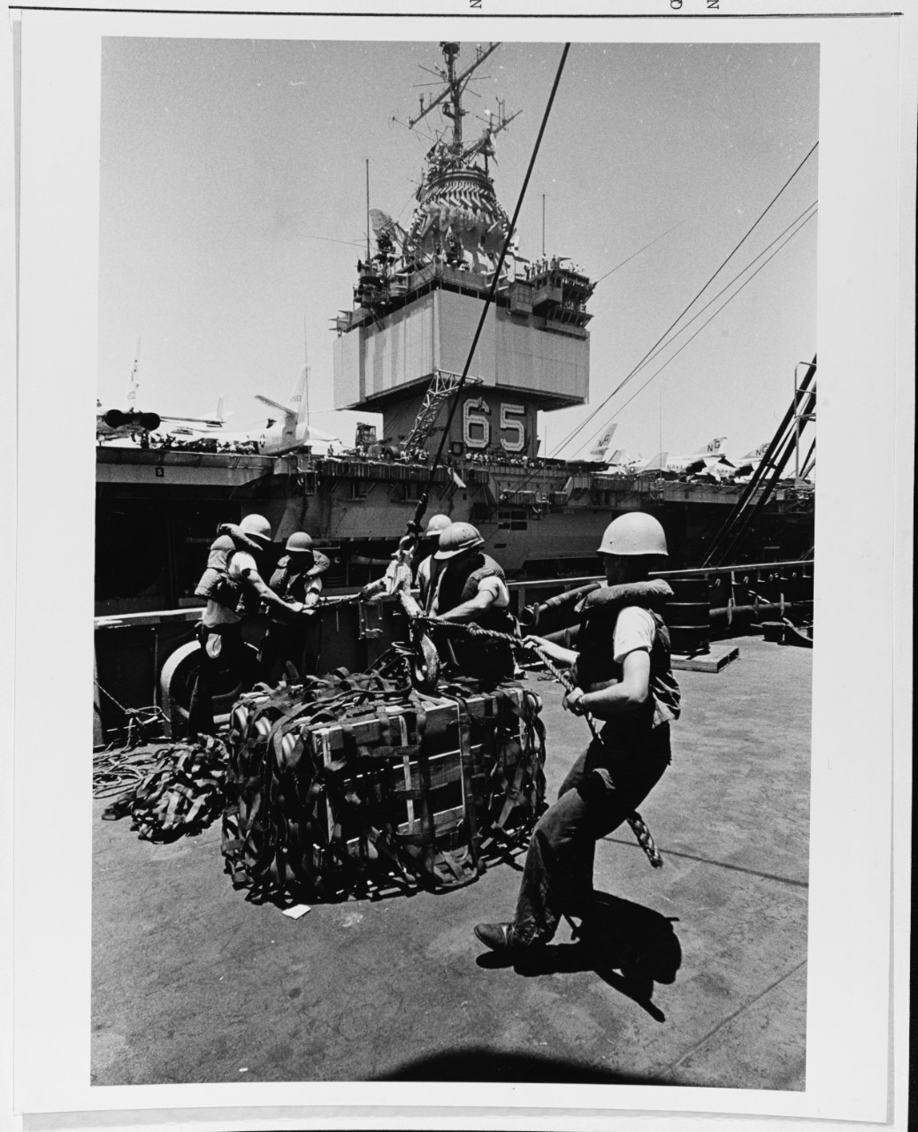 On the deck of the USS SACRAMENTO (AOE-1)