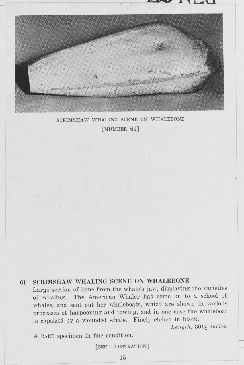 Scrimshaw Whaling Scene on Whalebone