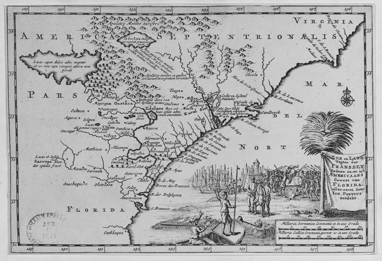 Map of Area Between Virginia and Florida
