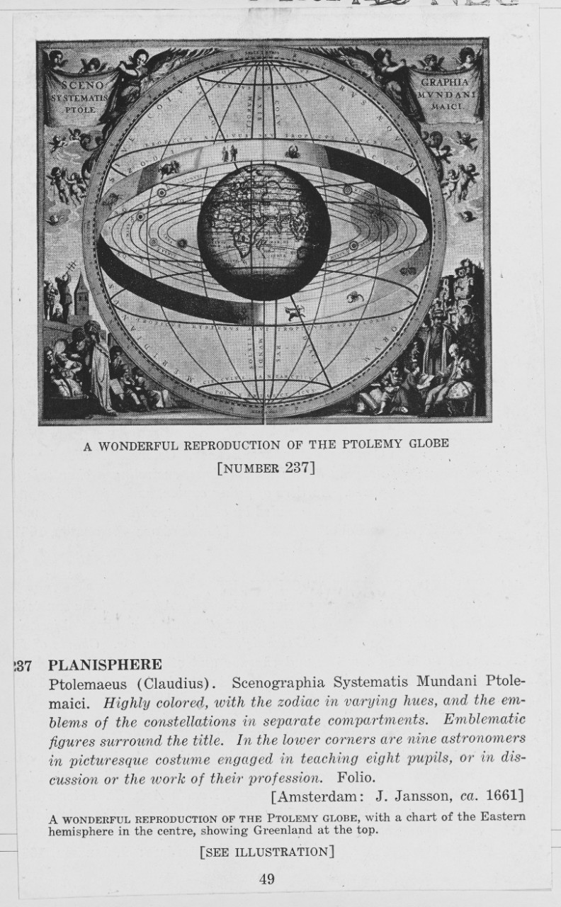 Map of the Ptolemy Globe