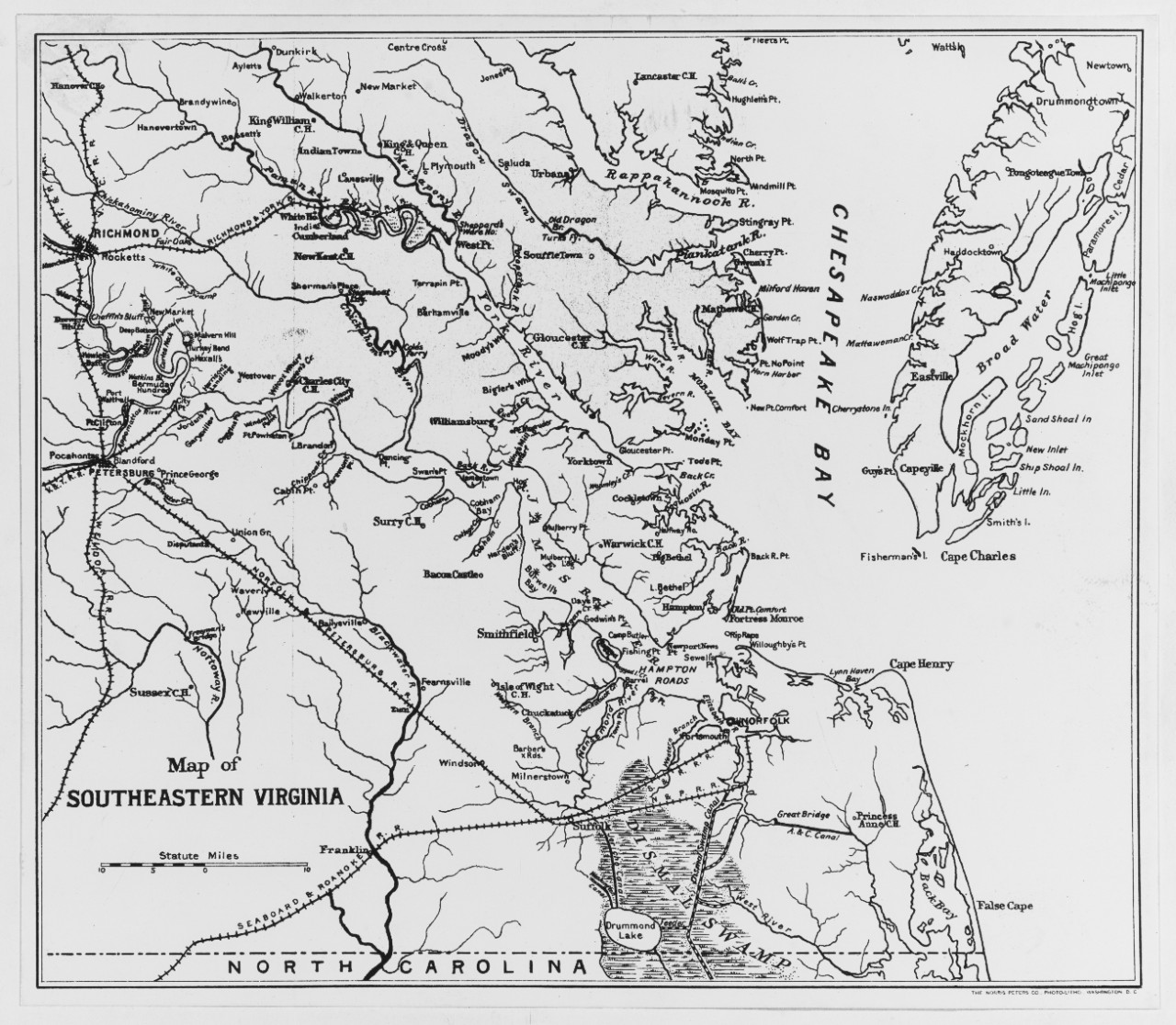 Map of Southeastern Virginia