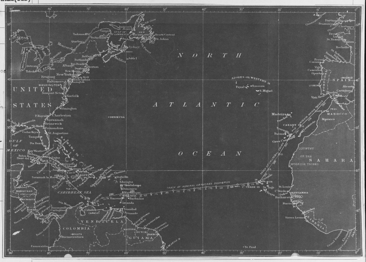 Map of the Northern Atlantic Ocean