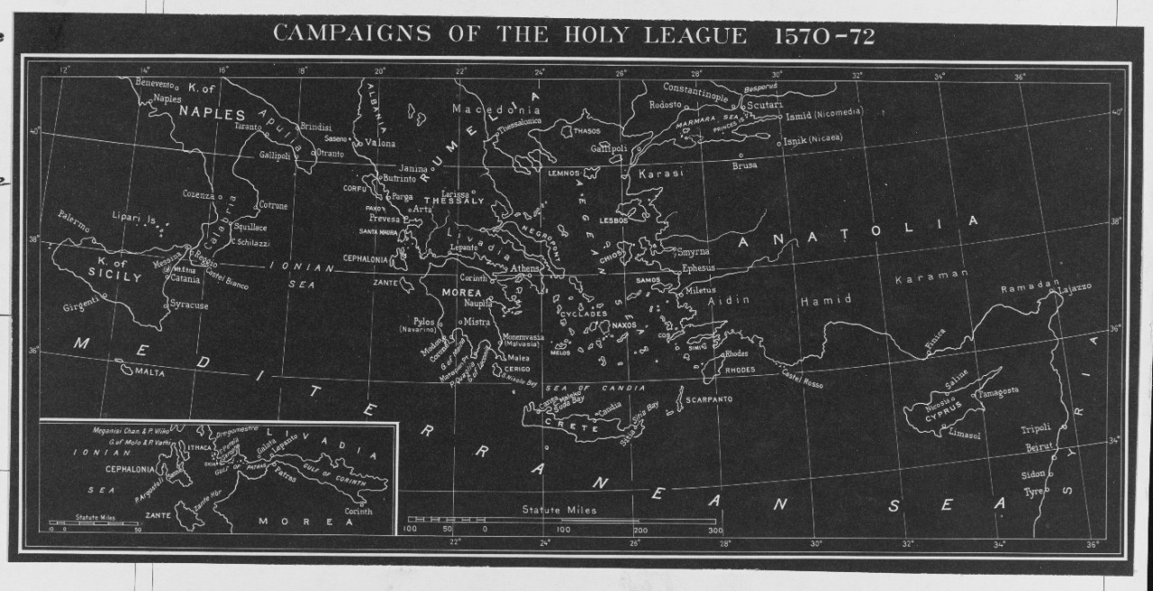Map of Campaigns of the Holy League, 1570-72