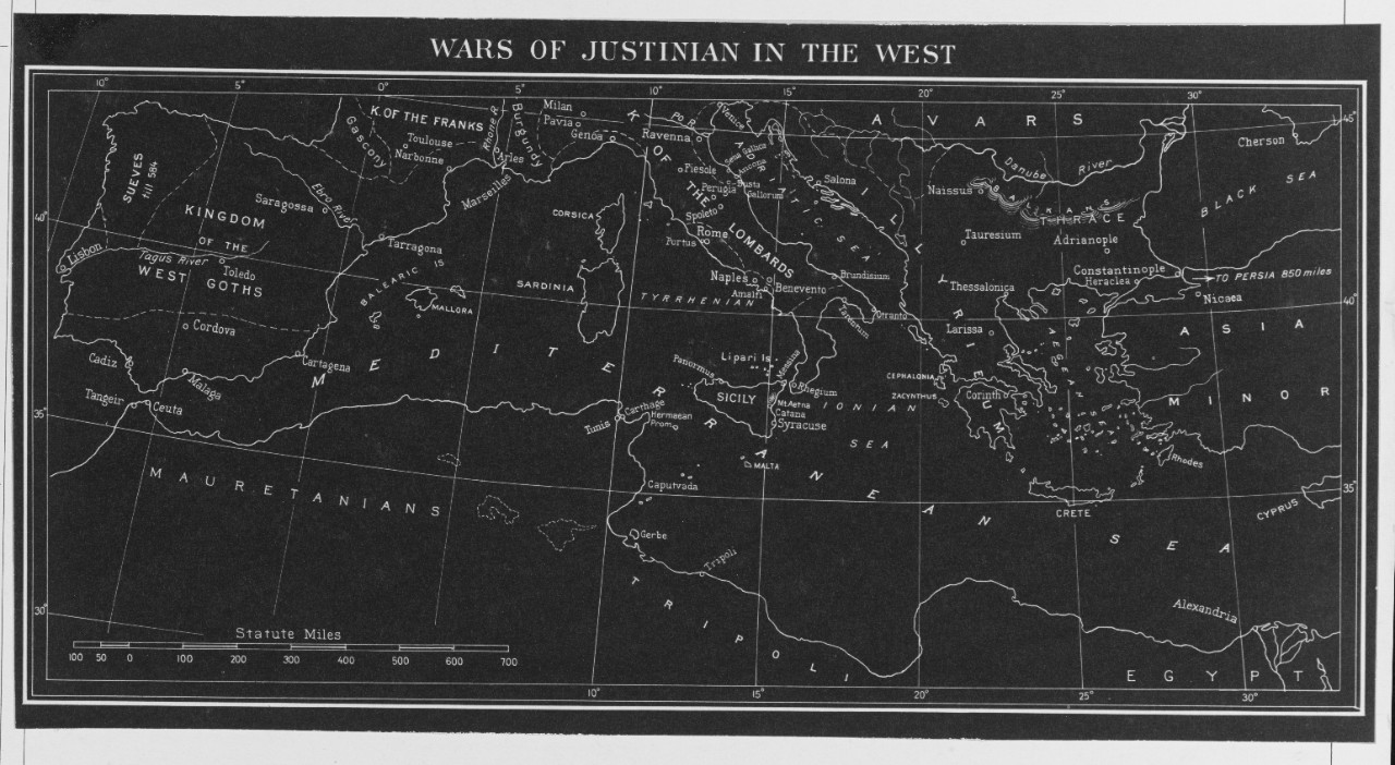 Map of the Wars of Justinian