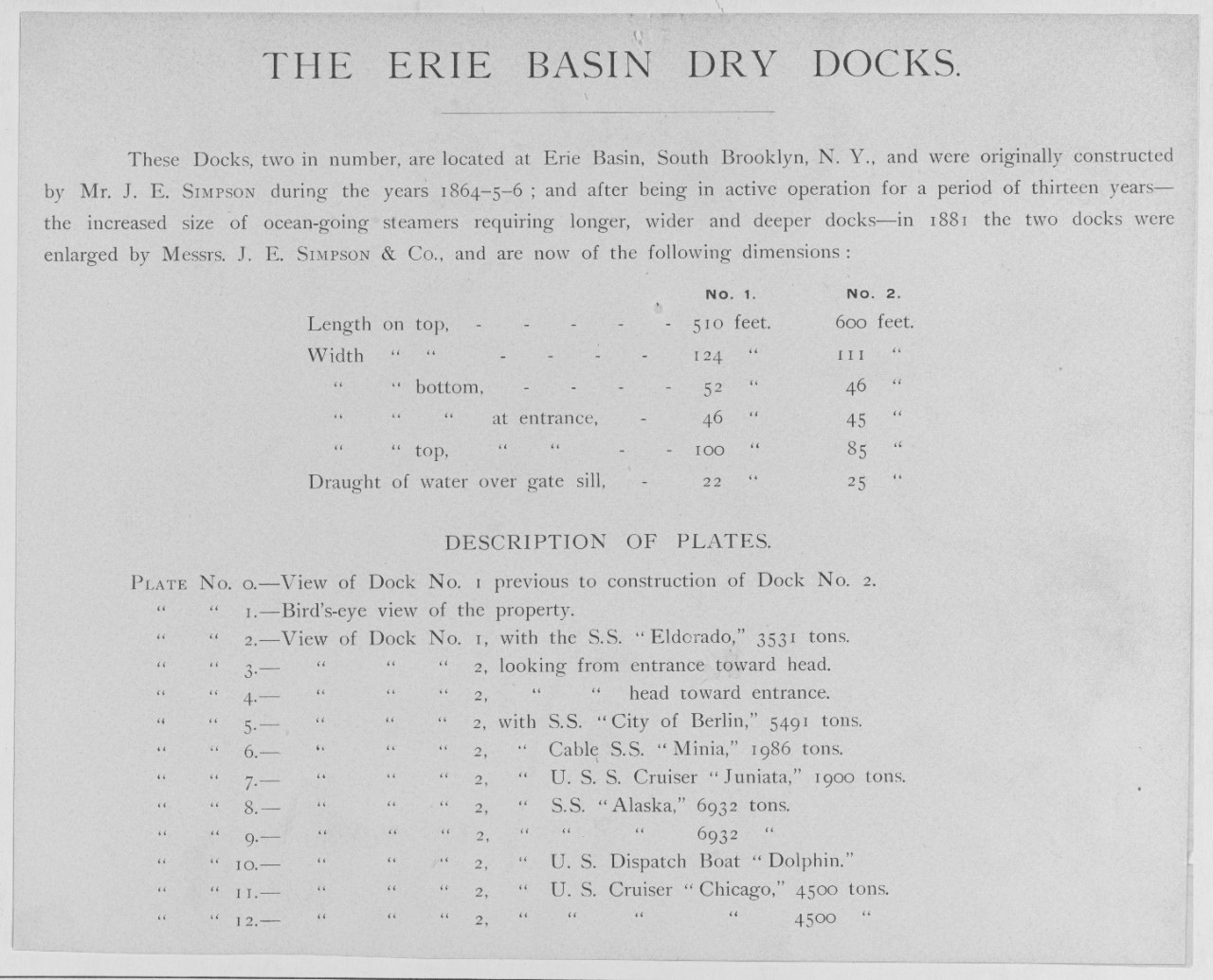 Erie basin dry decks. 1864-5-6. Brooklyn, NY.