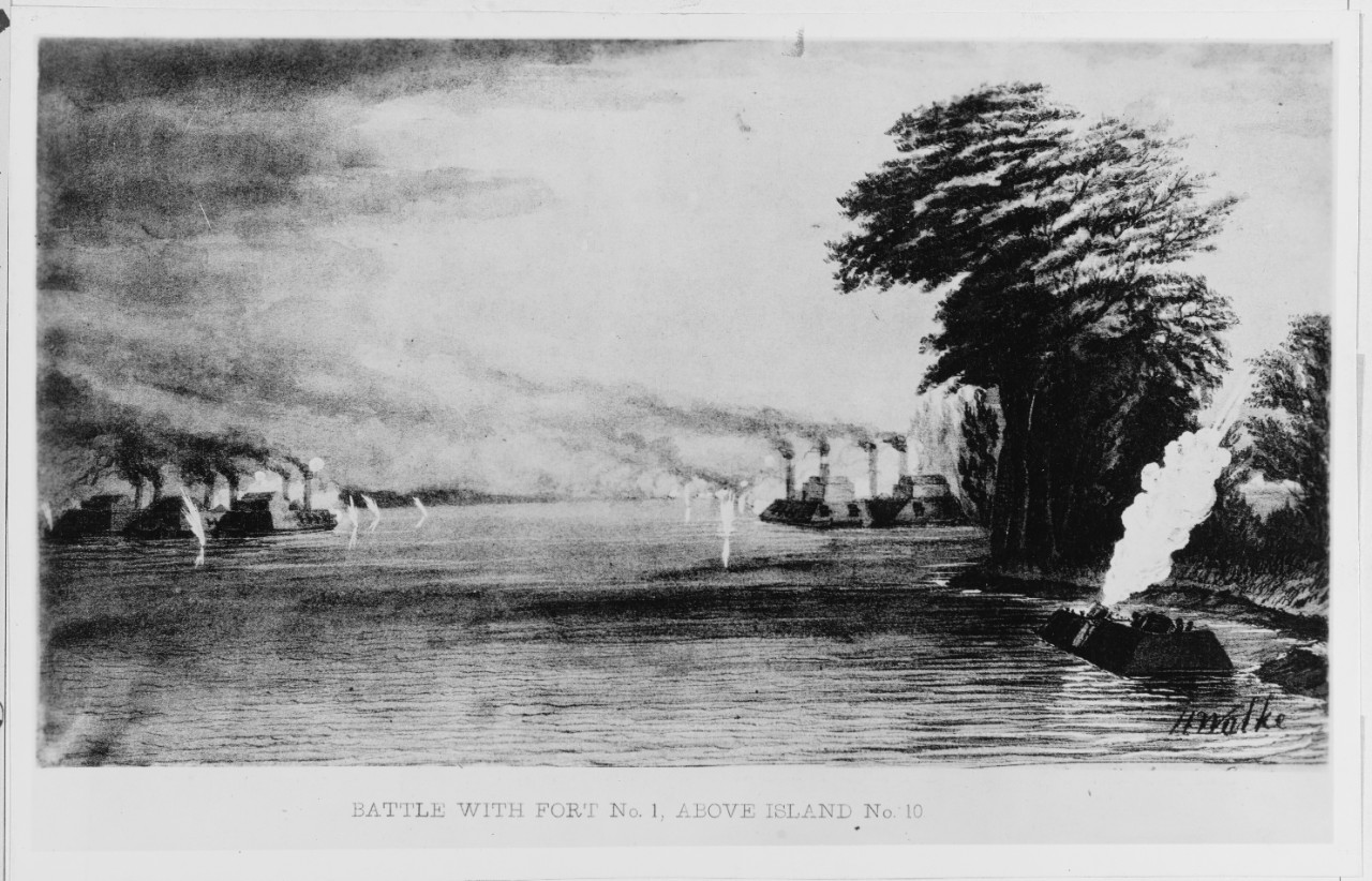 Battle with Fort Number 1, 1-2 April 1862