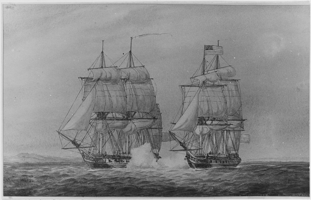 American Privateer INDUSTRY Captured by HMS PEARL in July 1778