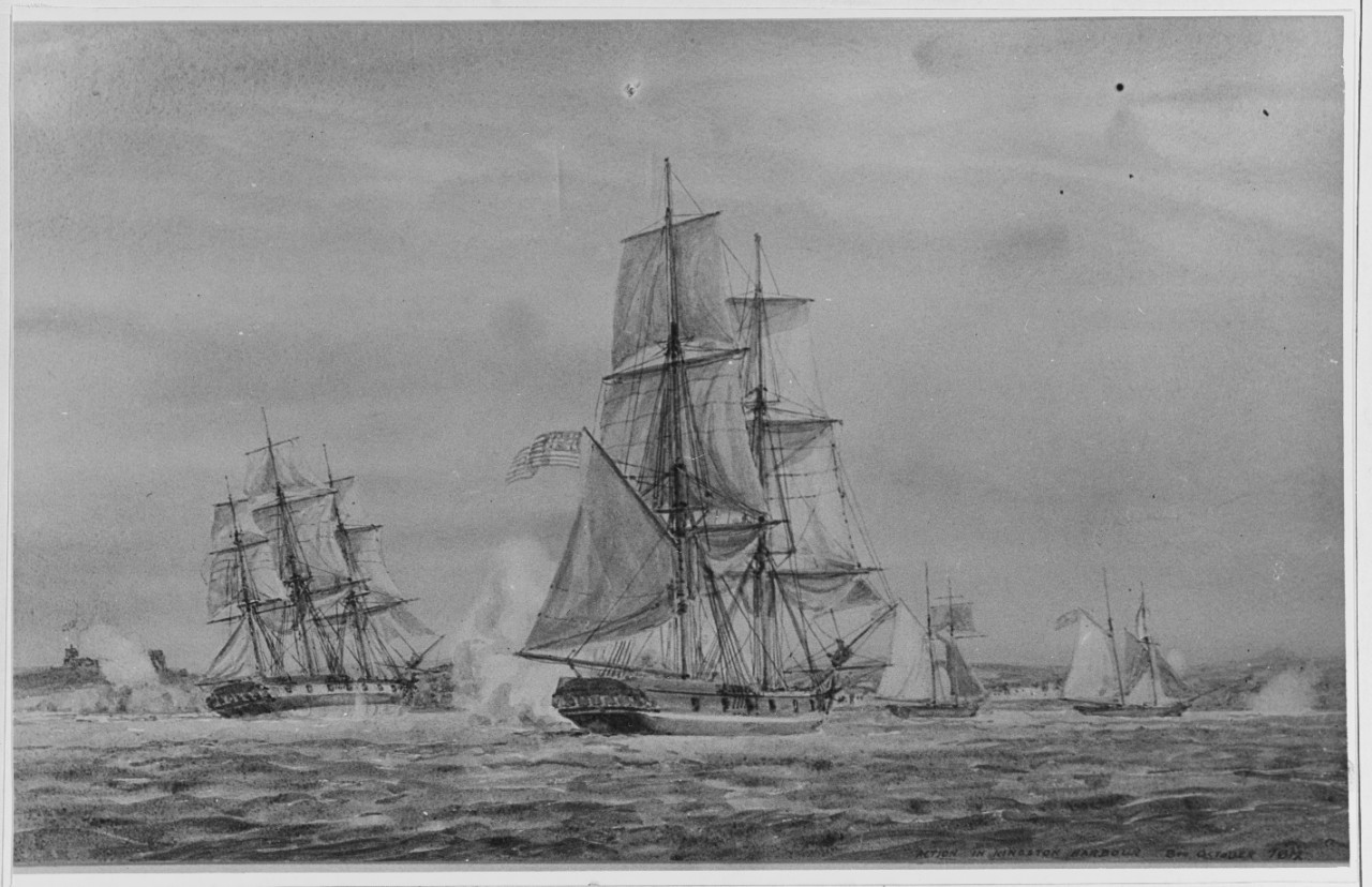 Commodore Chauncey's Fleet Attacking Kingston Harbor, November 1812