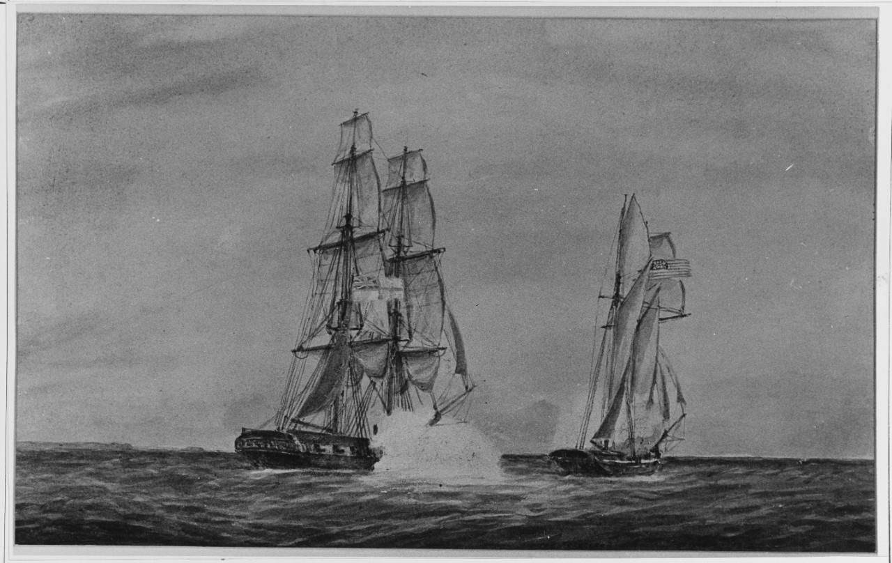 American Schooner USS GROWLER Captured by HMS ELECTRA, 1813