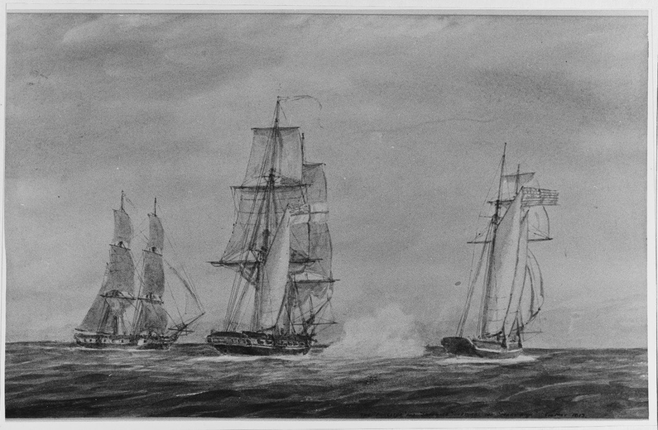 American Privateer MARY ANN Captured by HMS FORESTER, May 1813