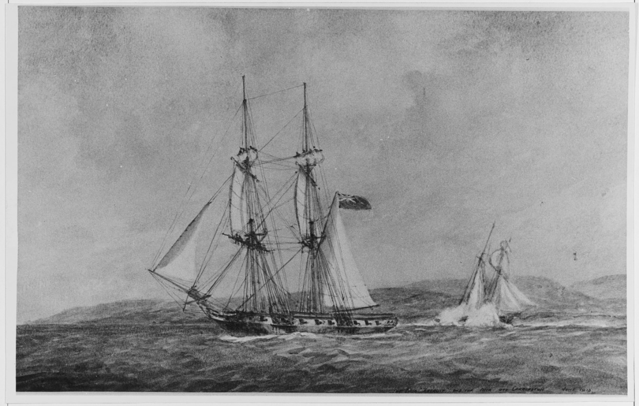 American Letter-of-Marque INCA Captured by HMS RECRUIT, November 1813
