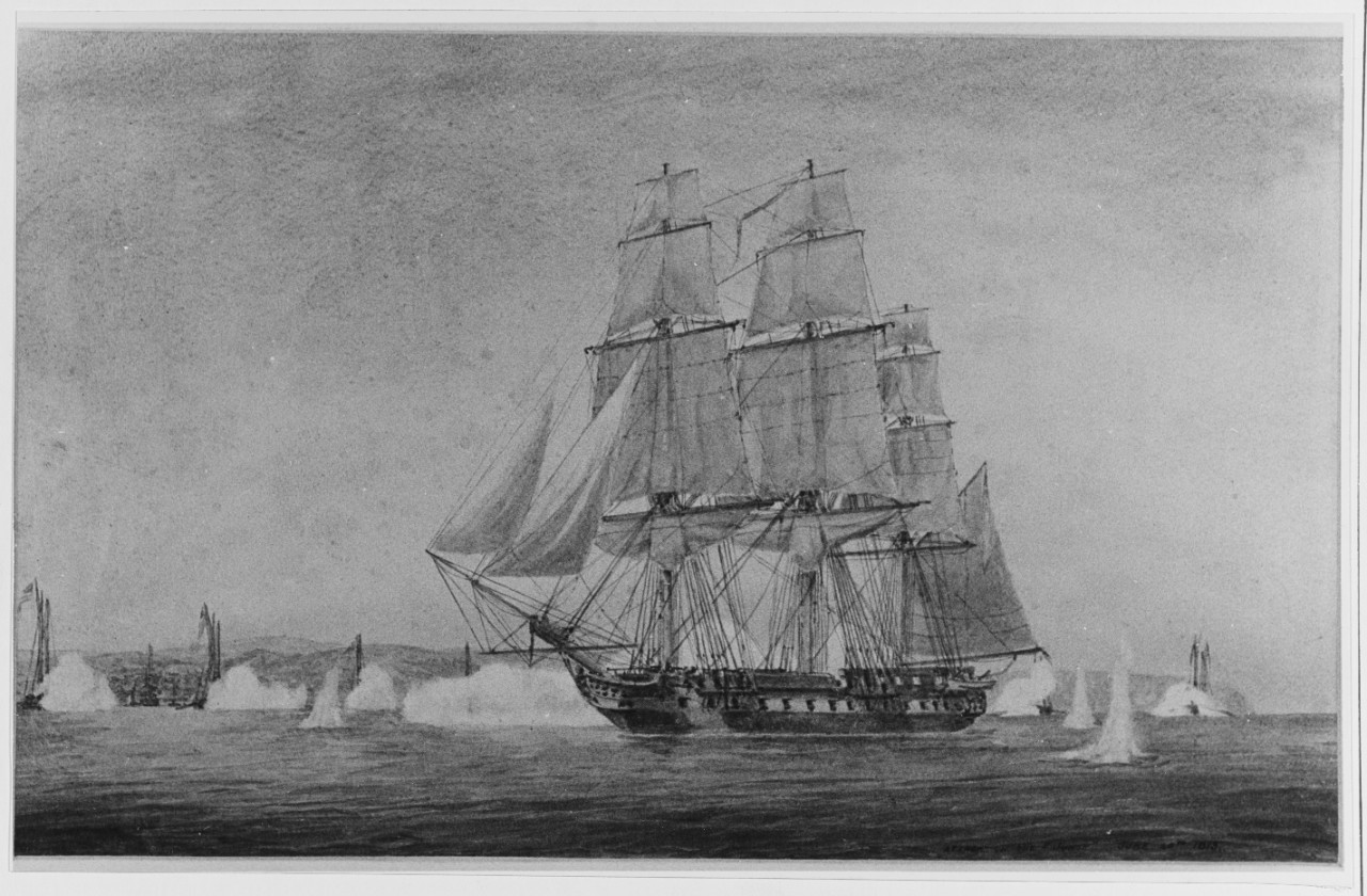 Attack on HMS JUNON by American Gunboats, 20 June 1813