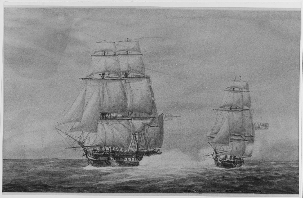 American Letter-of-Marque PERRY Captured by the British Frigate HMS ENDYMION, 1814