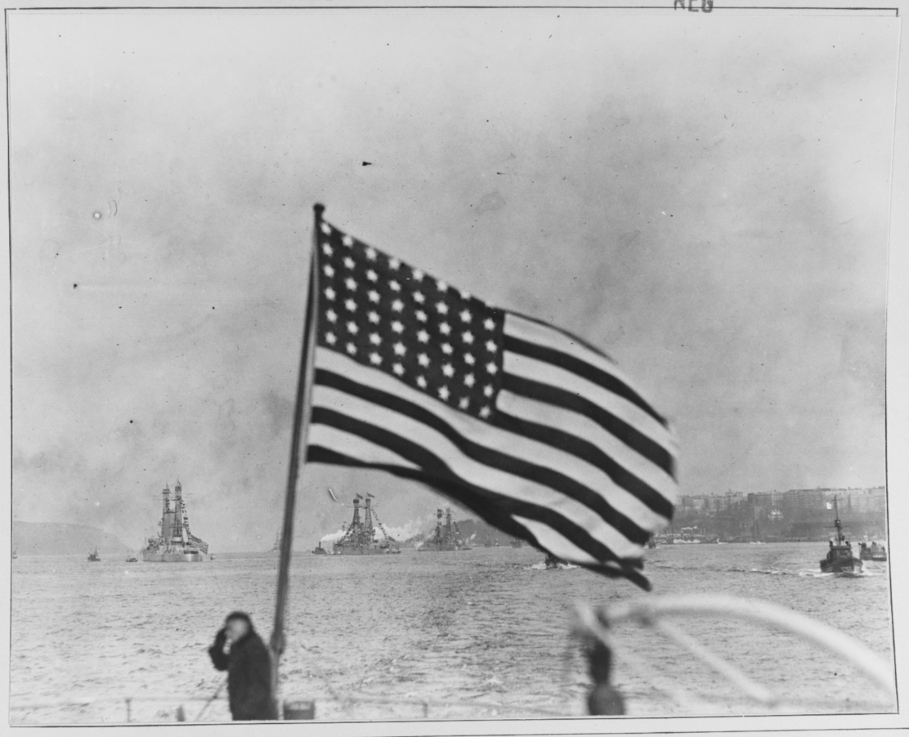 Battleships Anchored in the Hudson River