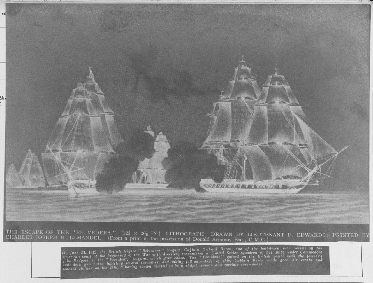 Escape of HMS BELVIDERA, 1812