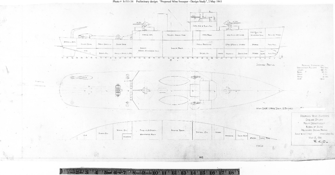 Photo #: S-511-34  &quot;Proposed Mine Sweeper - Design Study&quot;