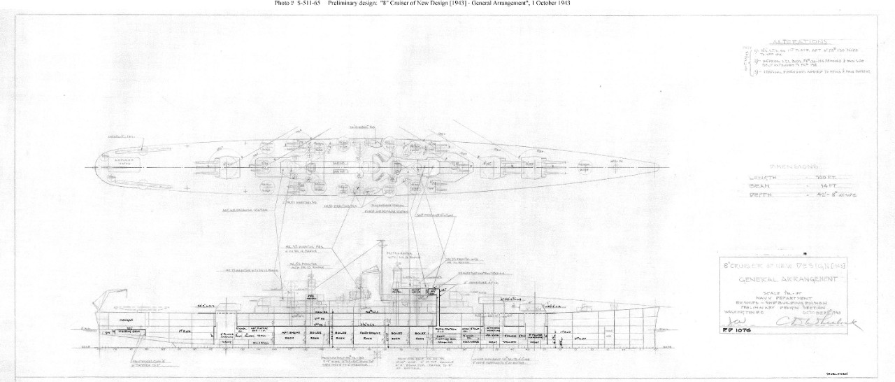 Photo #: S-511-65  &quot;8&quot; Cruiser of New Design [1943] ... General Arrangement&quot;