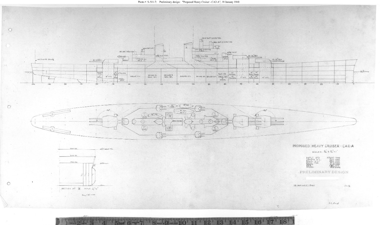 Photo #: S-511-7  &quot;Proposed Heavy Cruiser - CA2-A&quot;