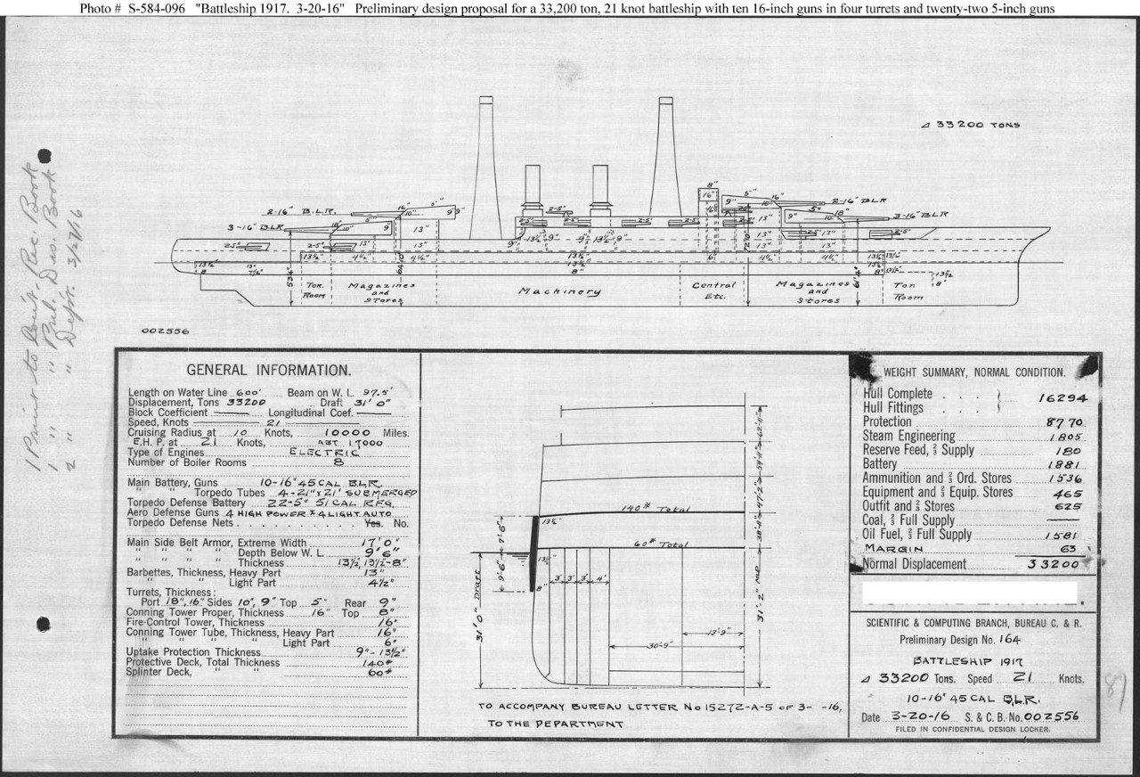 Photo #: S-584-096  Battleship 1917 ... March 20, 1916 Note: