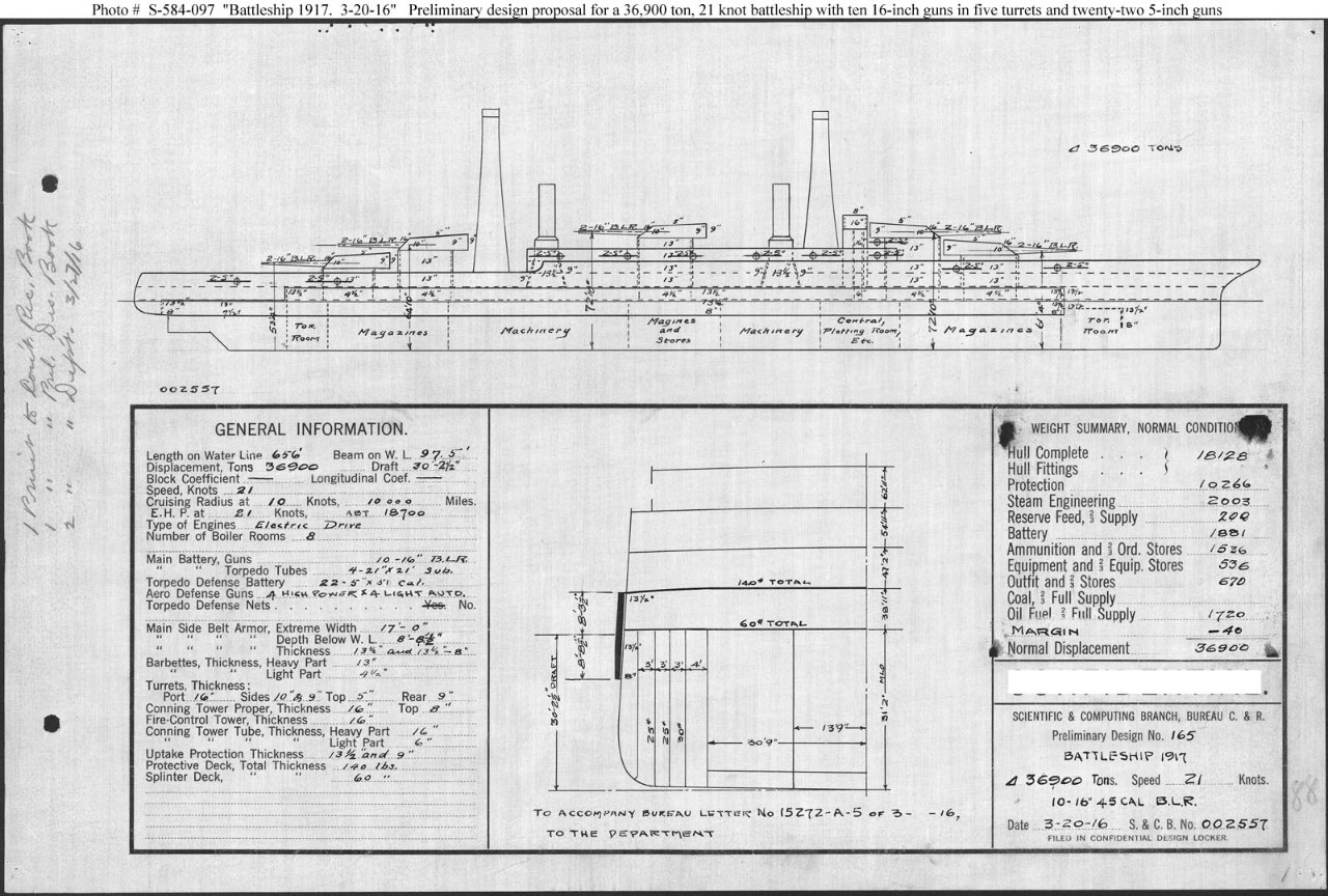 Photo #: S-584-097  Battleship 1917 ... March 20, 1916 Note: