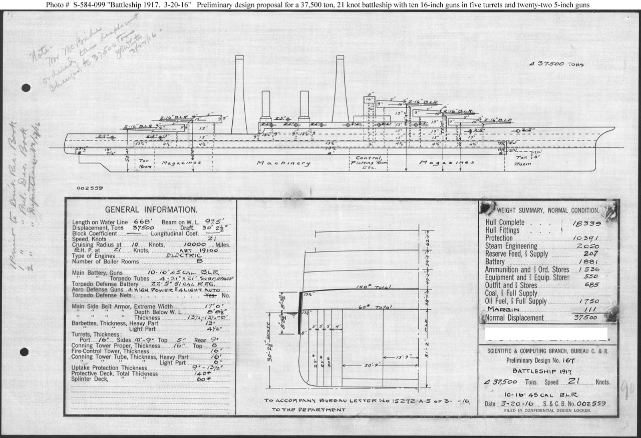 Photo #: S-584-099  Battleship 1917 ... March 20, 1916 Note: