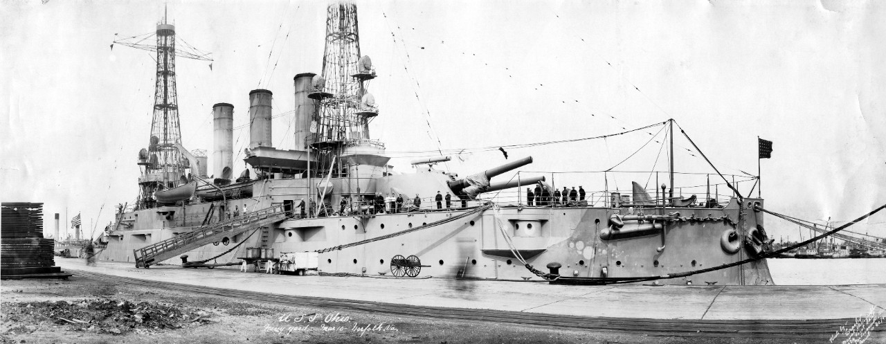 USS Ohio (BB-12) at Norfolk Navy Yard, March 10, 1918 