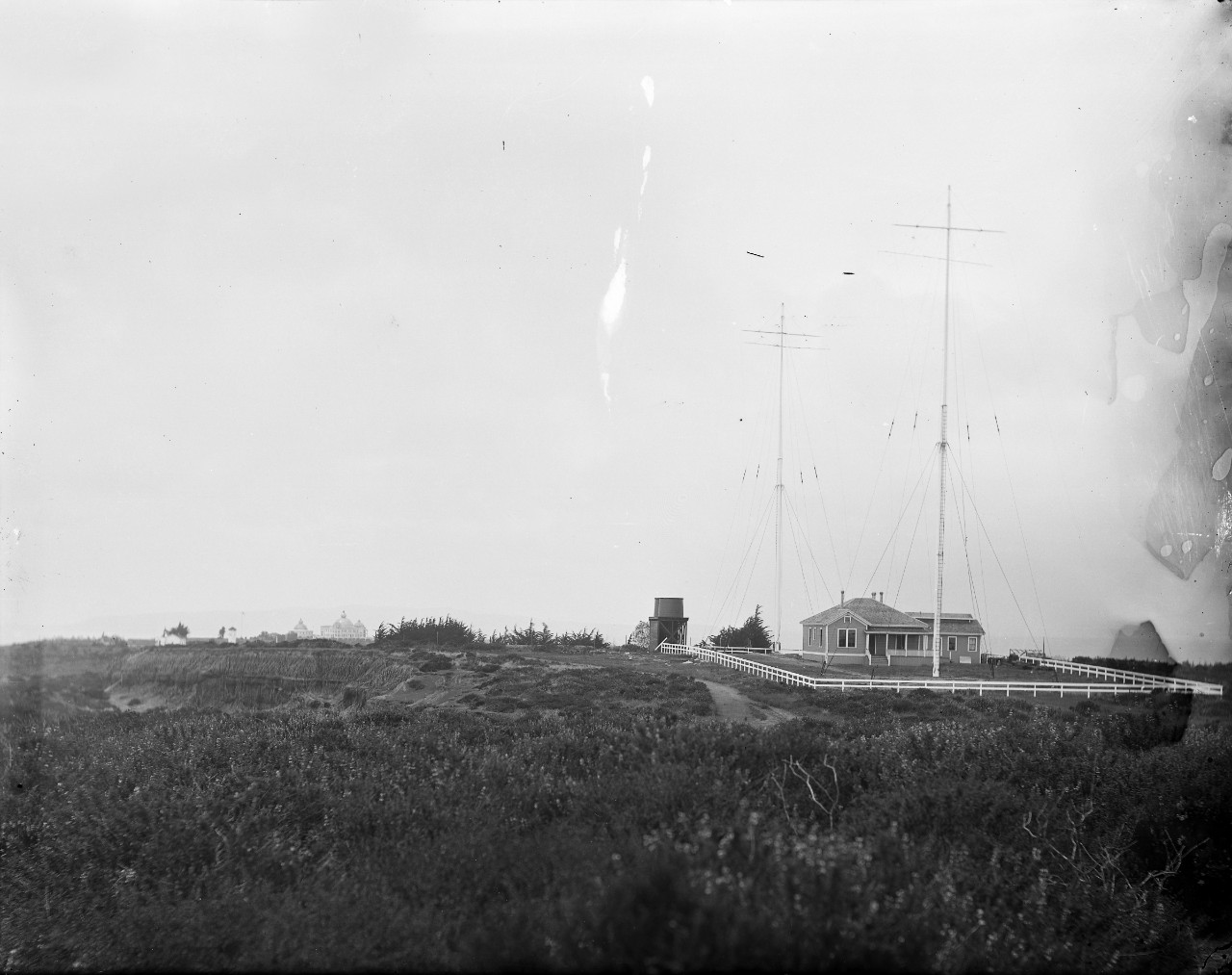 <p>Exterior view of the station building at the Point Loma (San Diego) Naval Radio Station. Image is from UG 21, US Naval California Radio Station Collection.</p>
