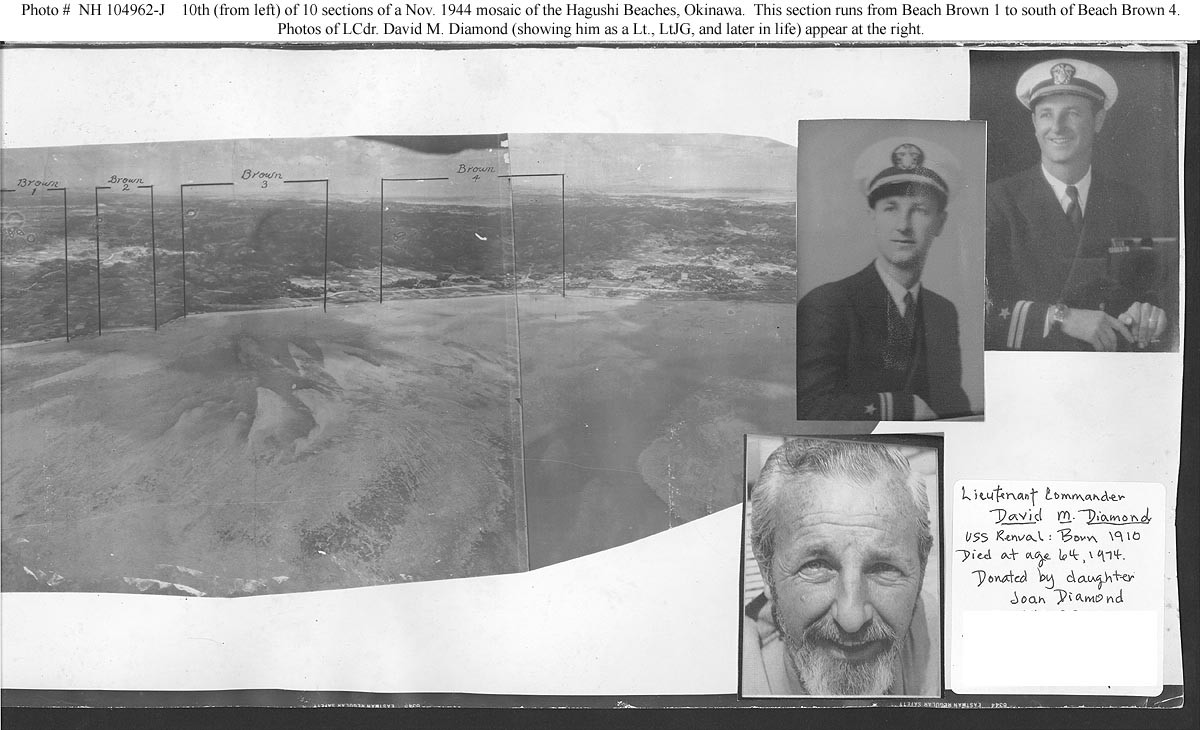 Photo #: NH 104962-J Hagushi Beaches, Okinawa (10th section from left, with photos of David M. Diamond).