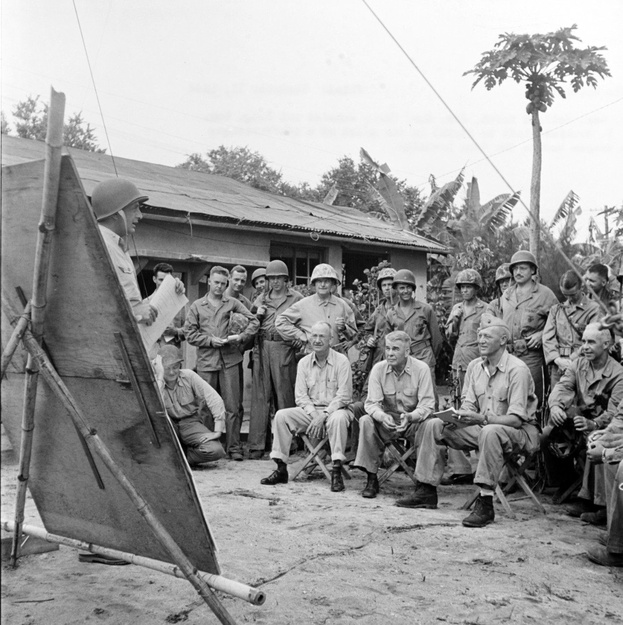 Photo #: NH 104258  Staff Critique on Saipan, Summer 1944